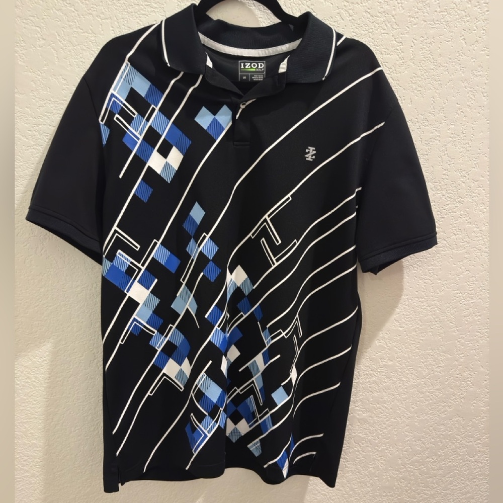 Izod Black, blue, and White Golf Polo